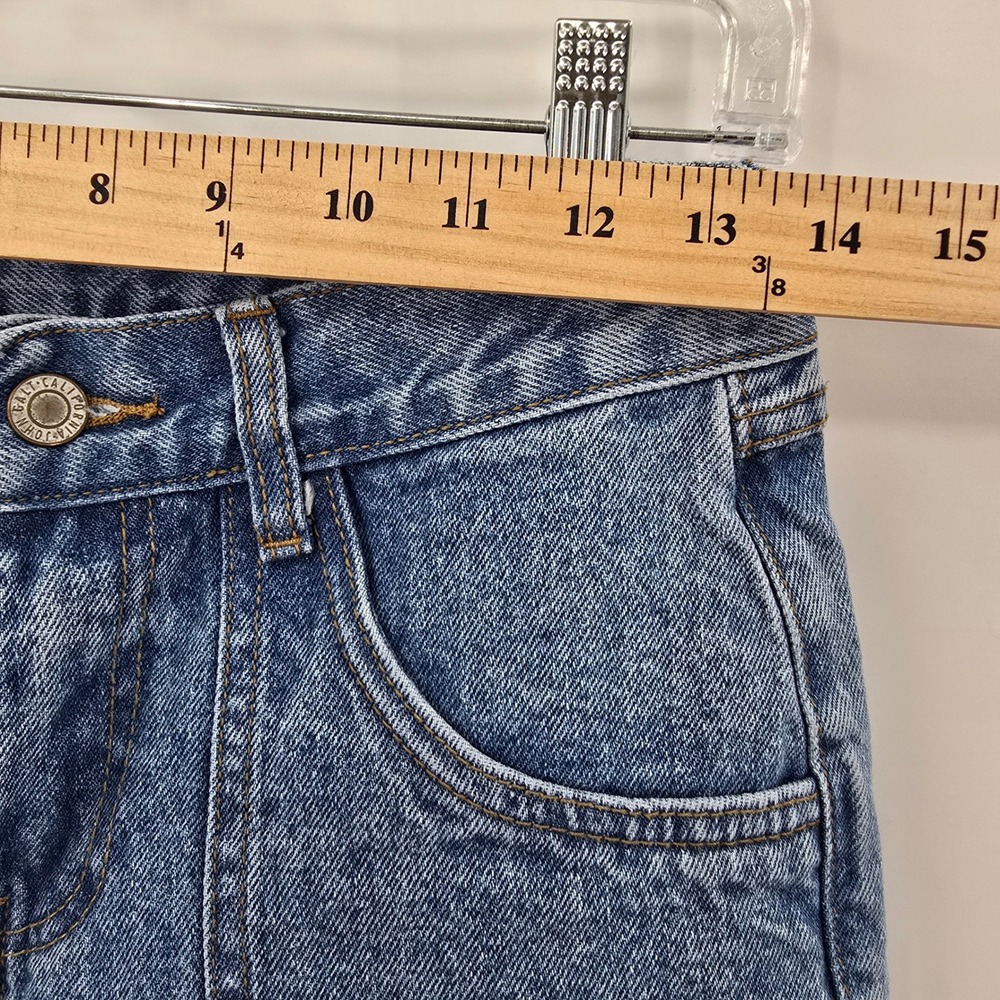 John Galt Brandy Melville Wide Leg Jeans Blue High Waist Patch Pocket Womens S - Picture 4 of 8